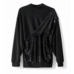 AKIRA | In Ha Mood French Terry Sequin Embellished Mini Dress